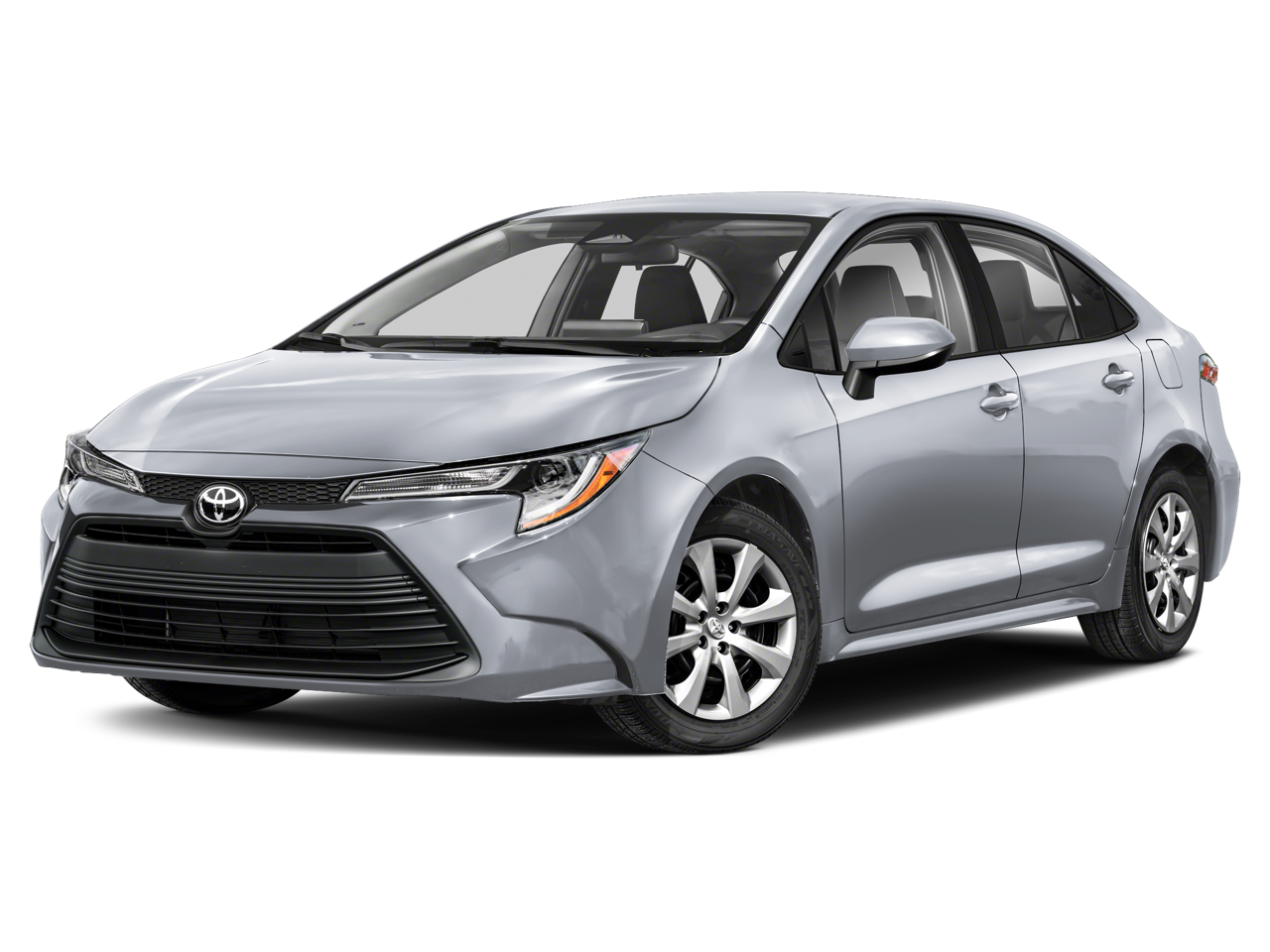 2024 Toyota Corolla LE in Classic Silver — front three-quarter view