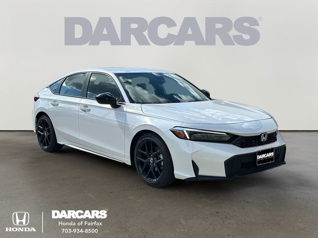 2026 Honda Civic Sport in Platinum White Pearl — front three-quarter view