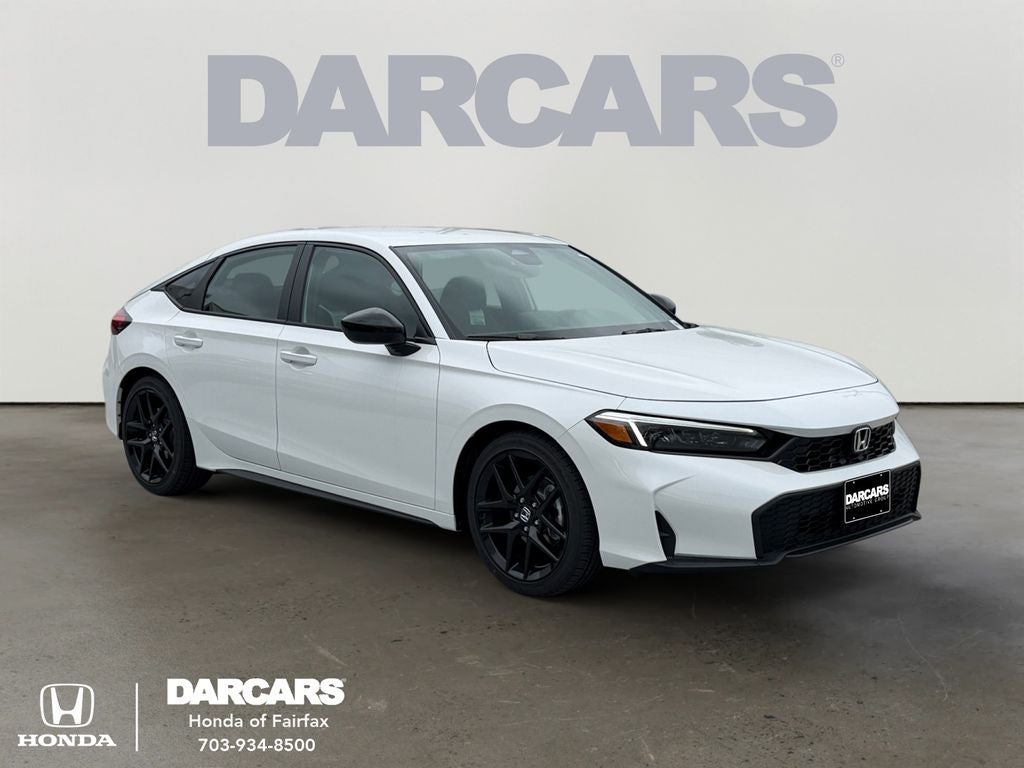 2026 Honda Civic Sport in Platinum White Pearl — front three-quarter view