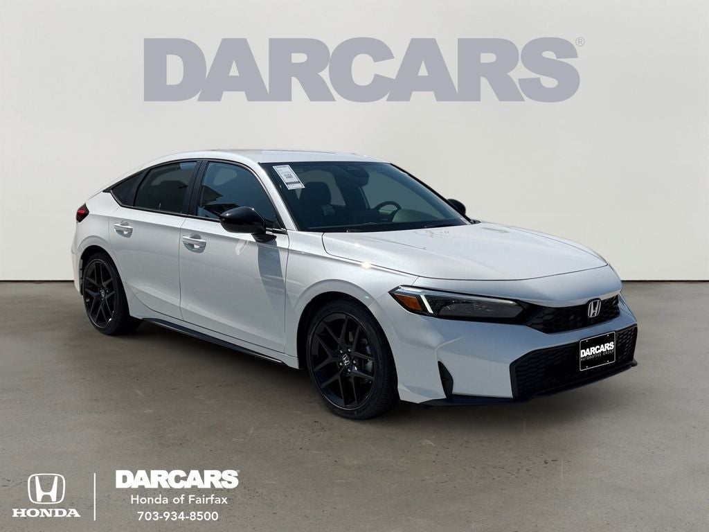 2026 Honda Civic Sport in Platinum White Pearl — front three-quarter view