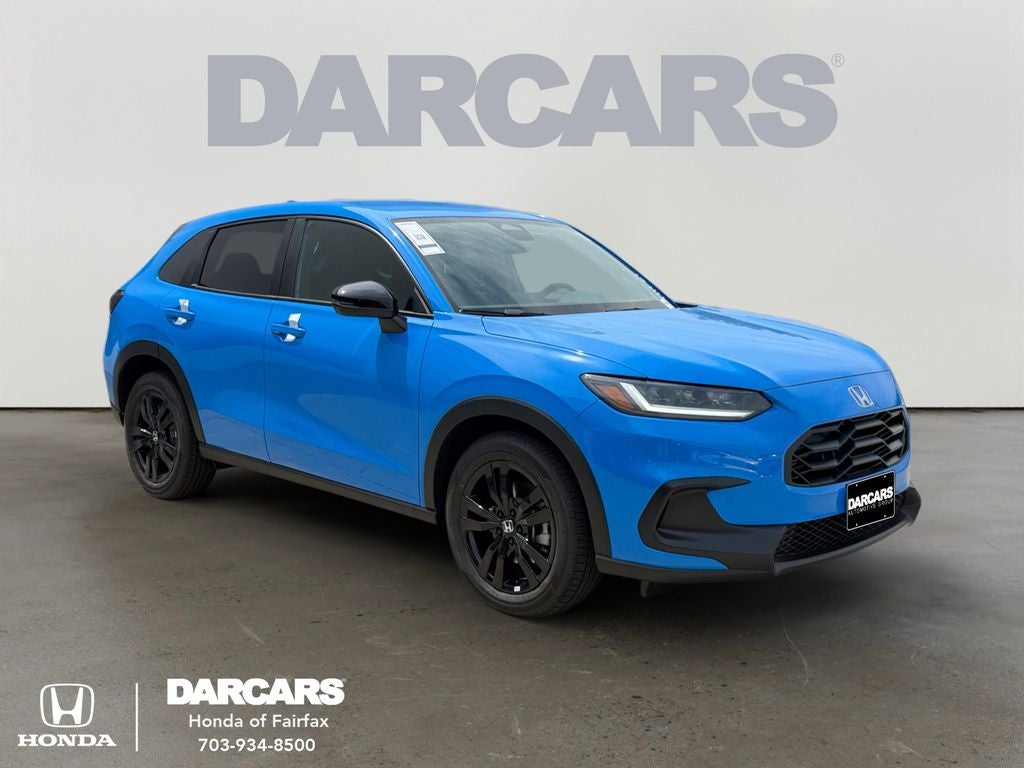 2027 Honda HR-V Sport in Boost Blue Pearl — front three-quarter view