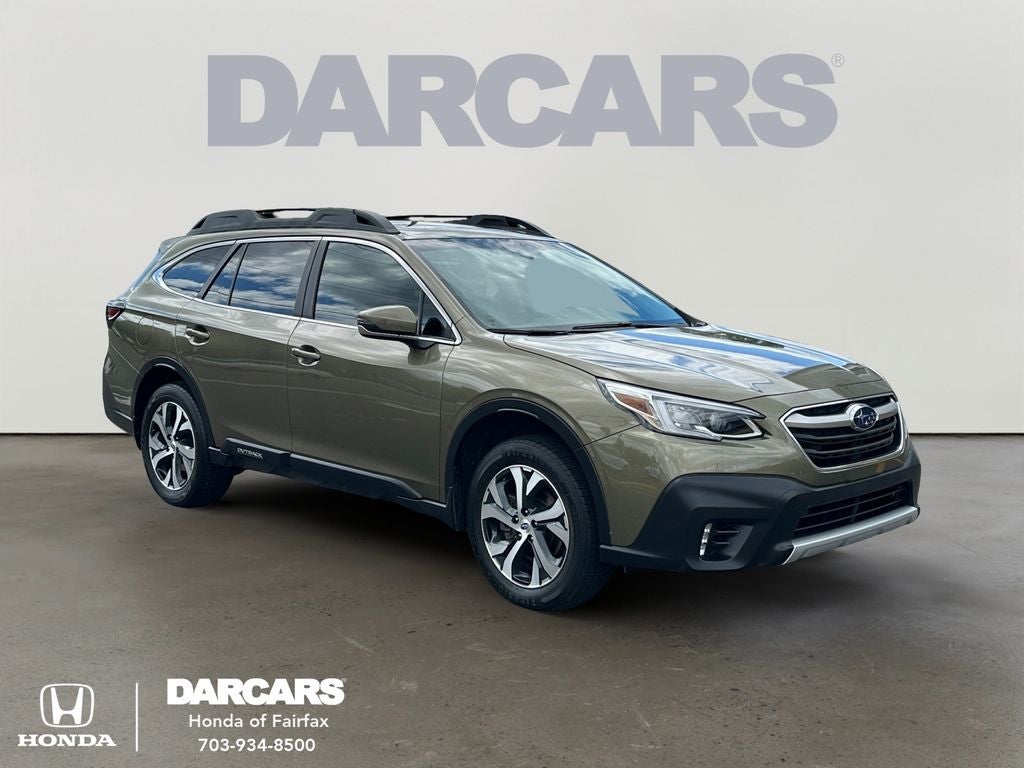 2021 Subaru Outback Limited in Autumn Green Metallic — front three-quarter view