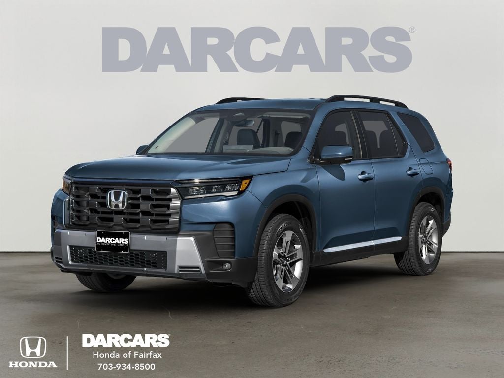 2026 Honda Pilot EX-L in Smoke Blue Pearl — front three-quarter view