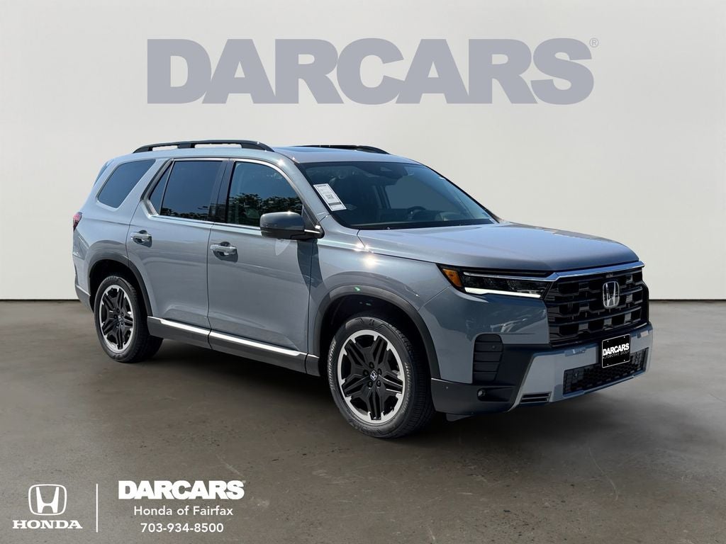 2026 Honda Pilot Touring in Sonic Gray Pearl — front three-quarter view