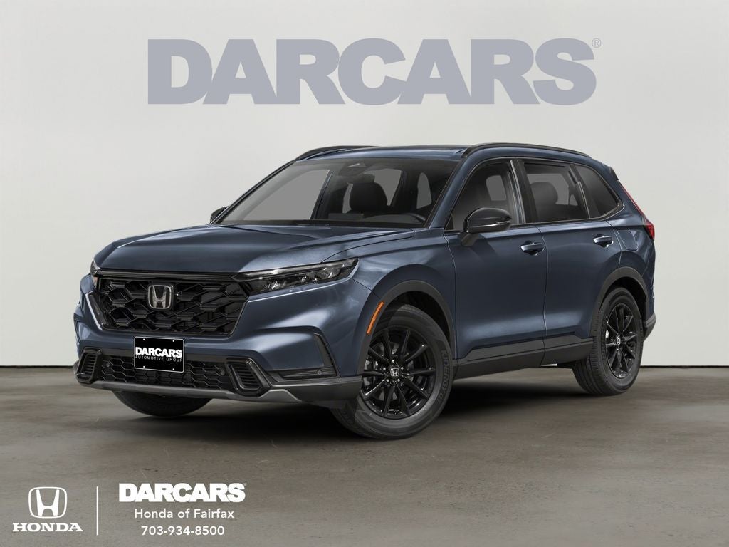 2026 Honda CR-V Hybrid Sport-L in Meteorite Gray Metallic — front three-quarter view