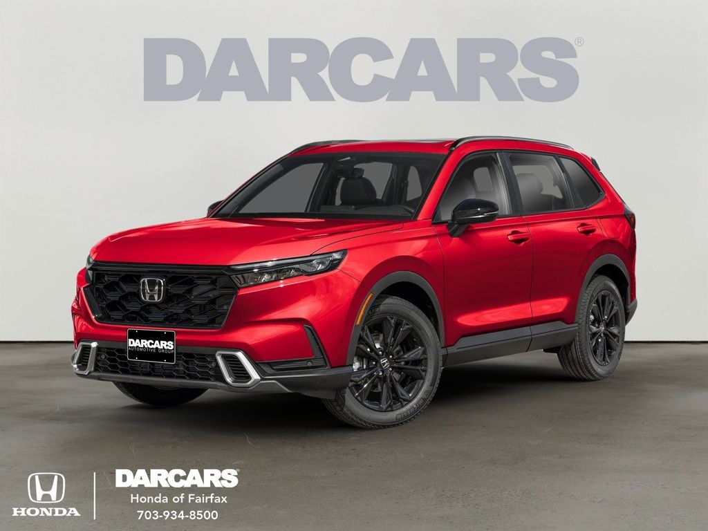 2026 Honda CR-V Hybrid Sport Touring in Radiant Red Metallic — front three-quarter view