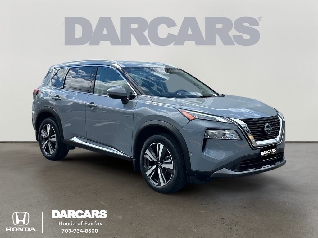 2023 Nissan Rogue SL in Boulder Gray Pearl — front three-quarter view