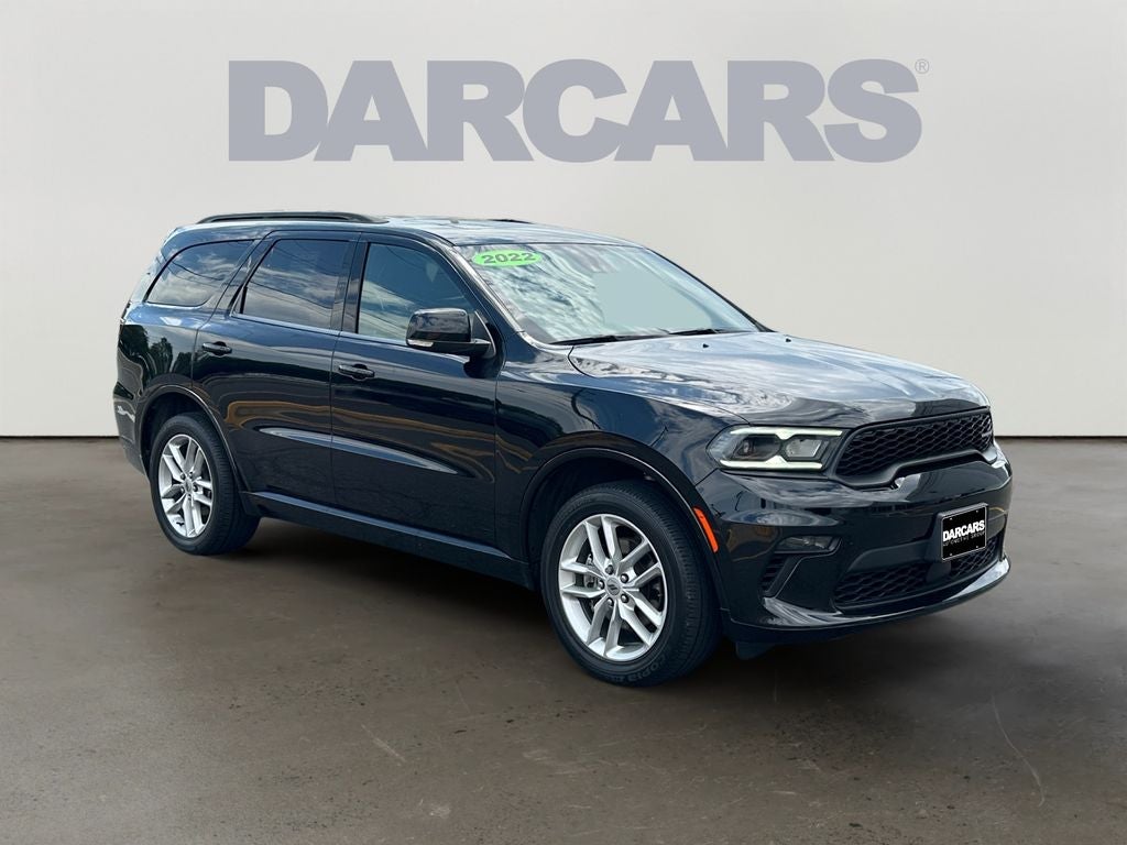 2022 Dodge Durango GT Plus in Db Black Crystal Clearcoat — front three-quarter view