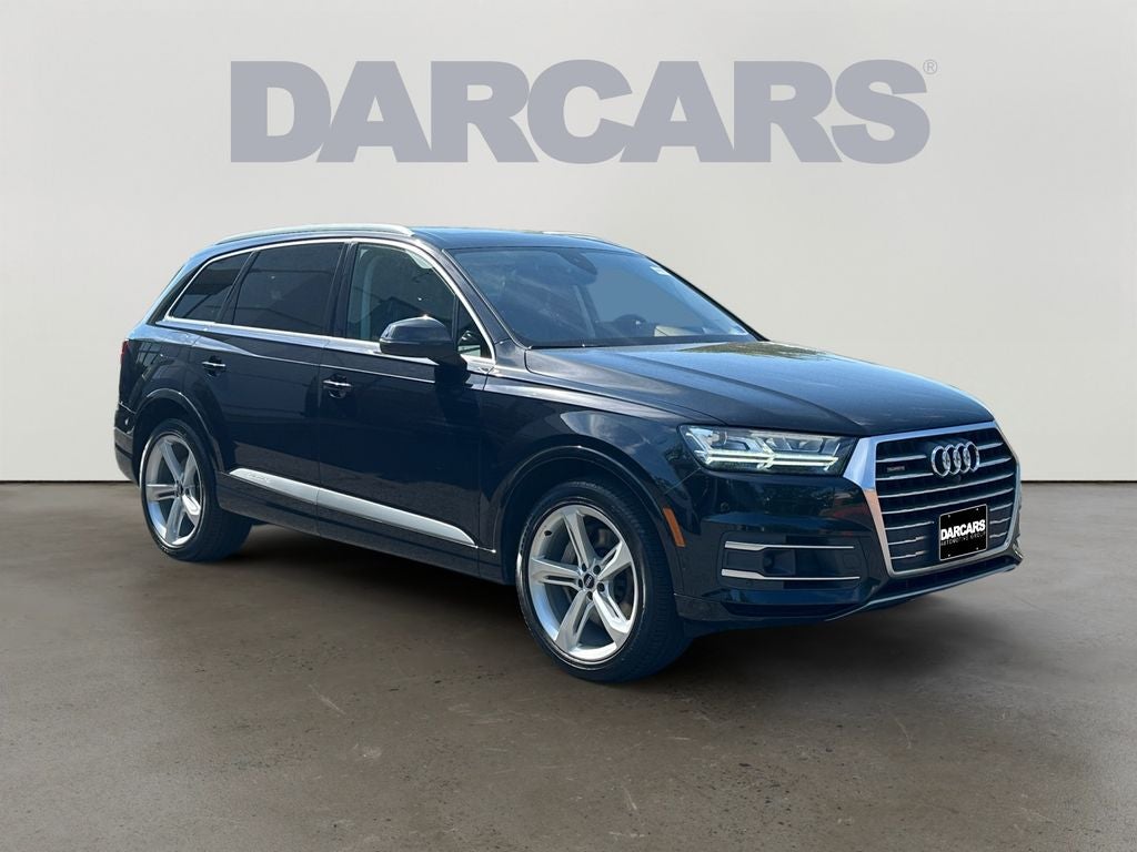 2019 Audi Q7 55 Prestige quattro in Orca Black Metallic — front three-quarter view