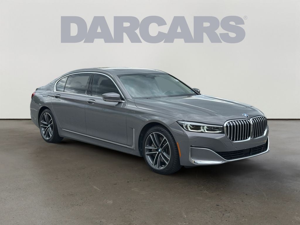 2020 BMW 7 Series 750i xDrive in Bemina Gray Amber Effect — front three-quarter view